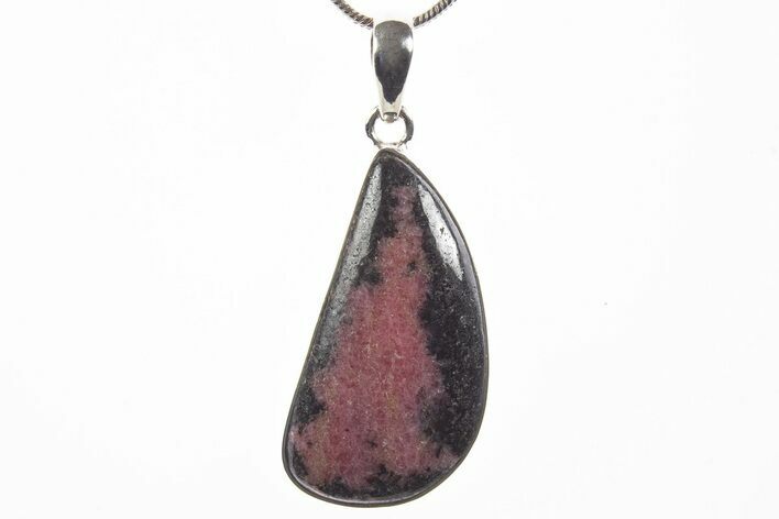 Polished Rhodonite Pendant (Necklace) - Sterling Silver #339846